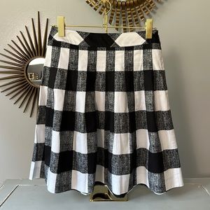 Talbots Black & White Gingham A-Line Skirt